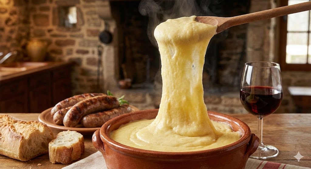 Découvrez l'art de l'aligot de l'Aubrac. Recette traditionnelle, secrets du filage et conseils d'expert pour réussir ce plat de terroir inoubliable.